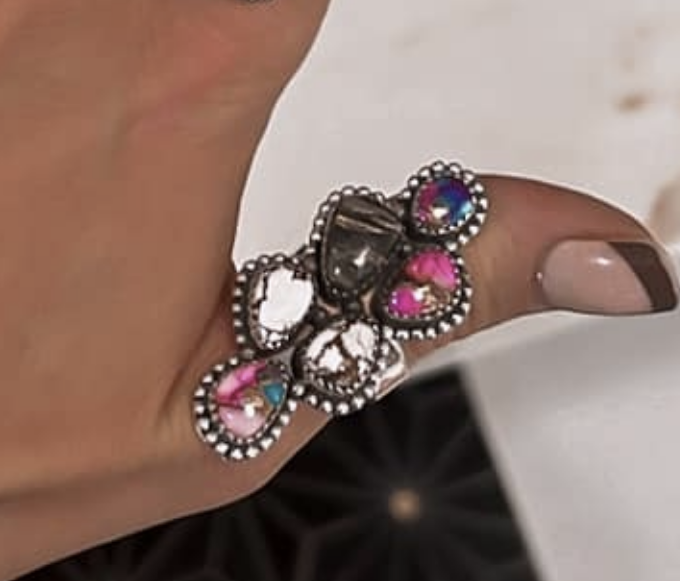 Kristyn's Cluster Crawler Stone Ring-Crawler Rings-Krush Kandy, Women's Online Fashion Boutique Located in Phoenix, Arizona (Scottsdale Area)