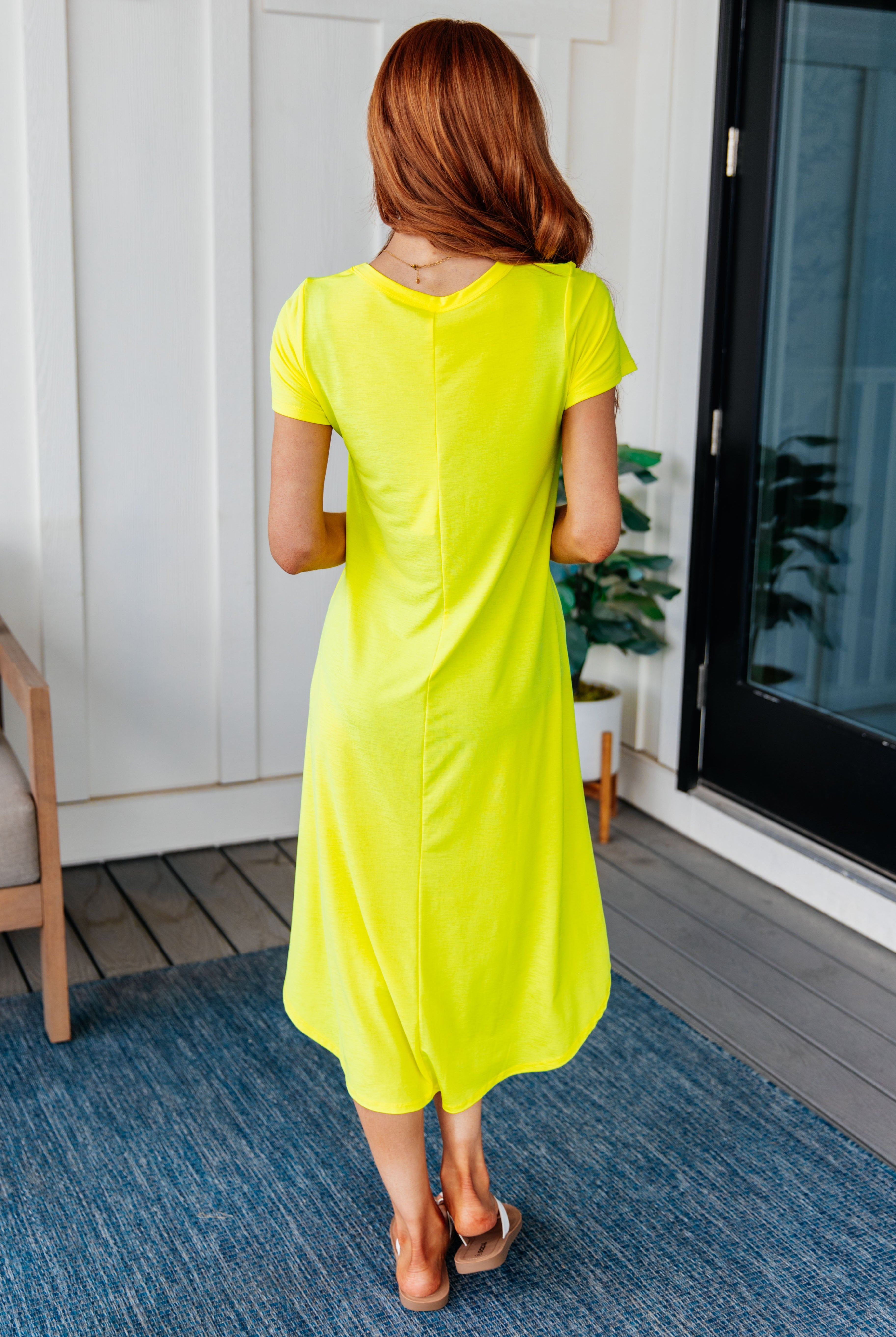 Dolman Sleeve Maxi Dress in Neon Yellow-Dresses-Krush Kandy, Women's Online Fashion Boutique Located in Phoenix, Arizona (Scottsdale Area)