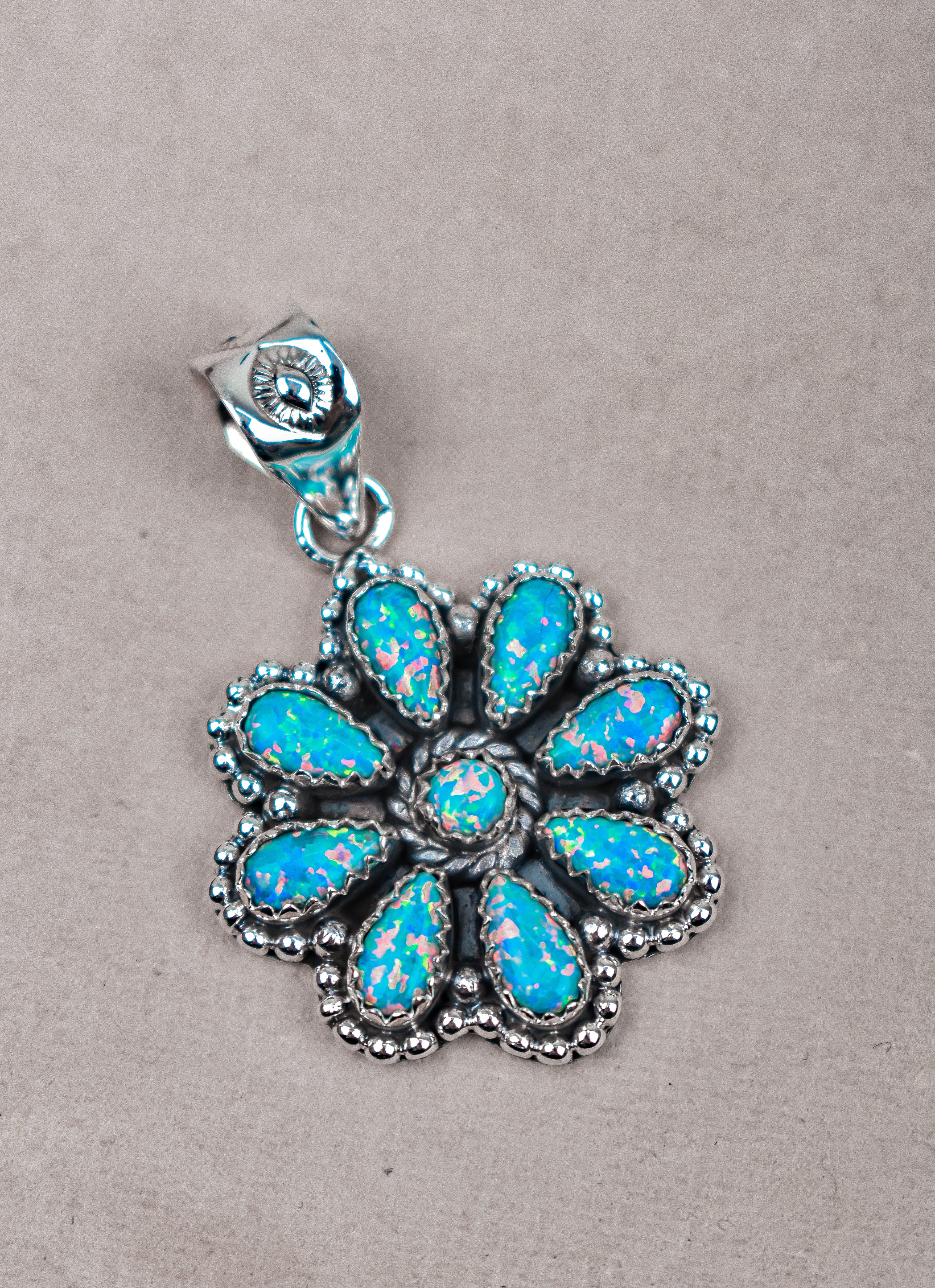 Silver Blossom Gem Pendant-Necklaces-Krush Kandy, Women's Online Fashion Boutique Located in Phoenix, Arizona (Scottsdale Area)