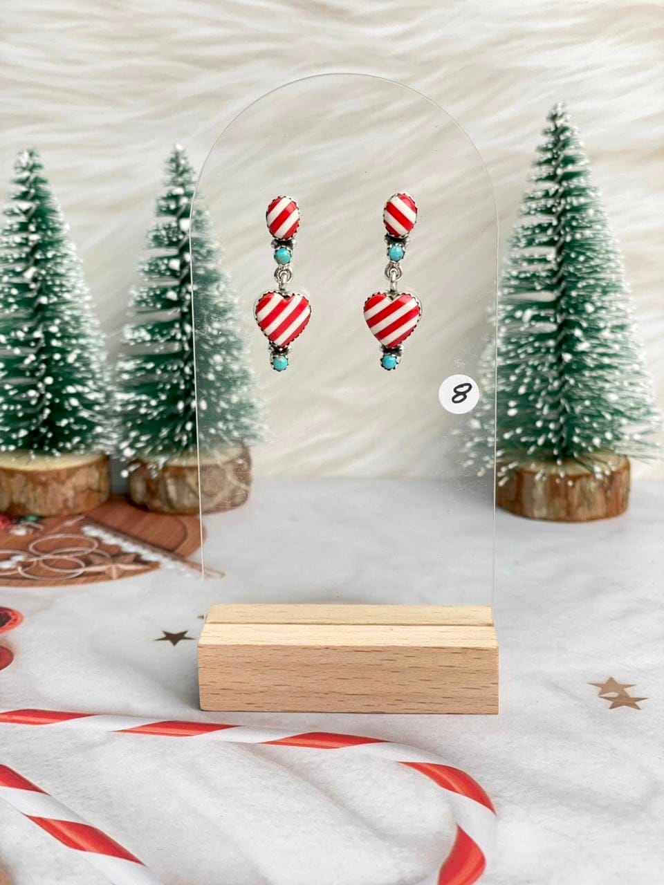 Holly Jolly Red & White Christmas Earrings-Earrings-Krush Kandy, Women's Online Fashion Boutique Located in Phoenix, Arizona (Scottsdale Area)