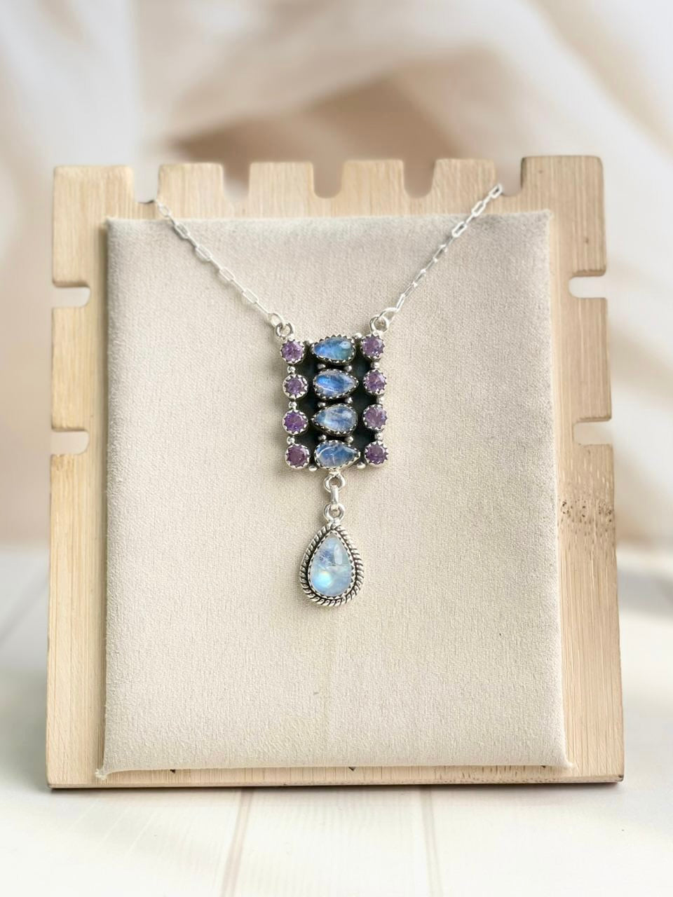 Celestial Spring Moonstone Cluster Bar Necklace-Necklaces-Krush Kandy, Women's Online Fashion Boutique Located in Phoenix, Arizona (Scottsdale Area)