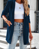 KKB LABEL Button Up Long Sleeve Blazer with Pocket MADE TO ORDER-Jacket-Krush Kandy, Women's Online Fashion Boutique Located in Phoenix, Arizona (Scottsdale Area)