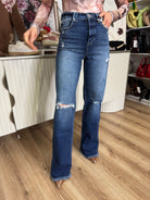 KANCAN Legs For Days Denim Wide Leg Distressed Jeans-Jeans-Krush Kandy, Women's Online Fashion Boutique Located in Phoenix, Arizona (Scottsdale Area)