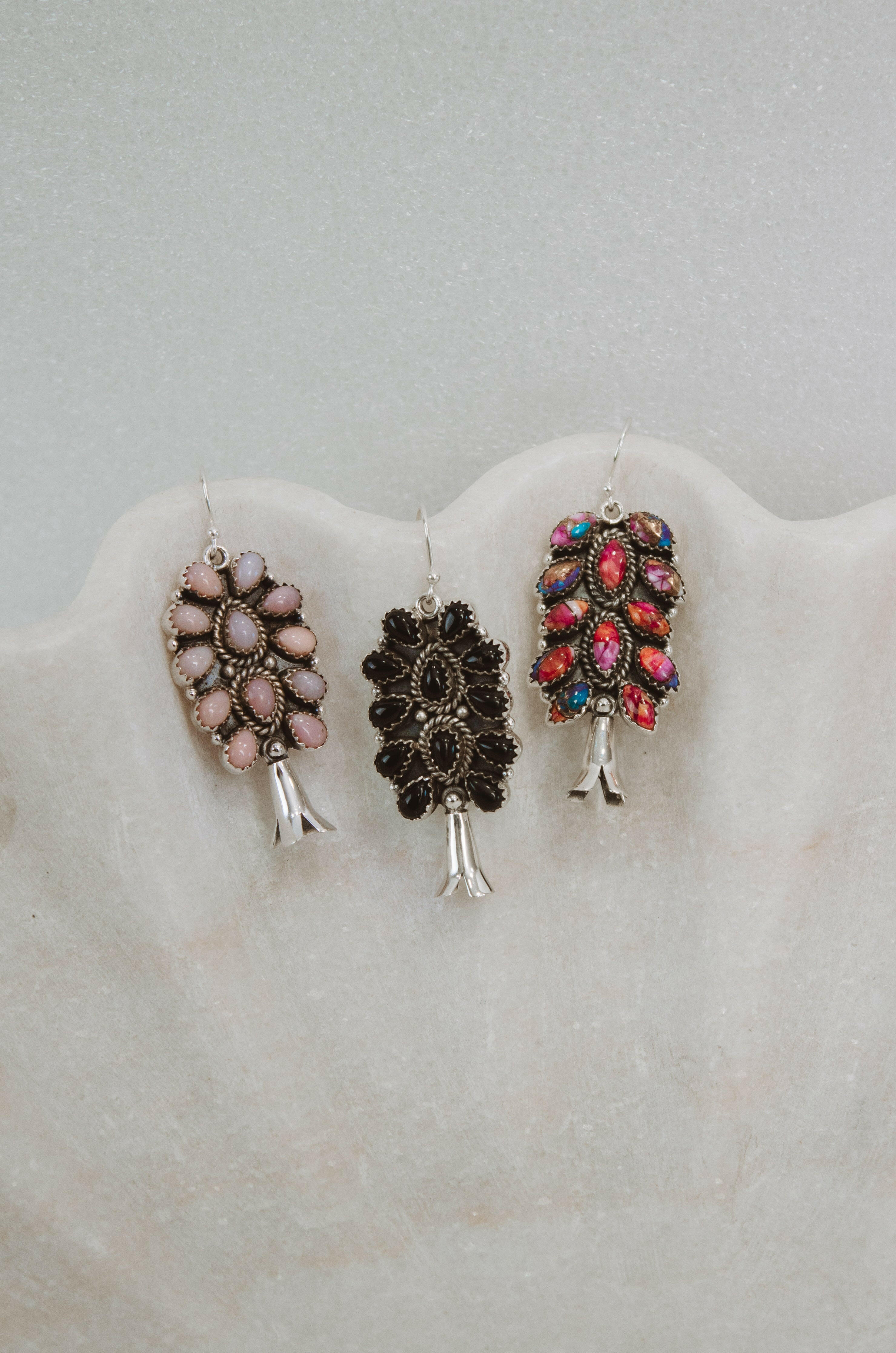 Squash Blossom Stone Cluster Earrings | Krush Exclusive-Drop Earrings-Krush Kandy, Women's Online Fashion Boutique Located in Phoenix, Arizona (Scottsdale Area)