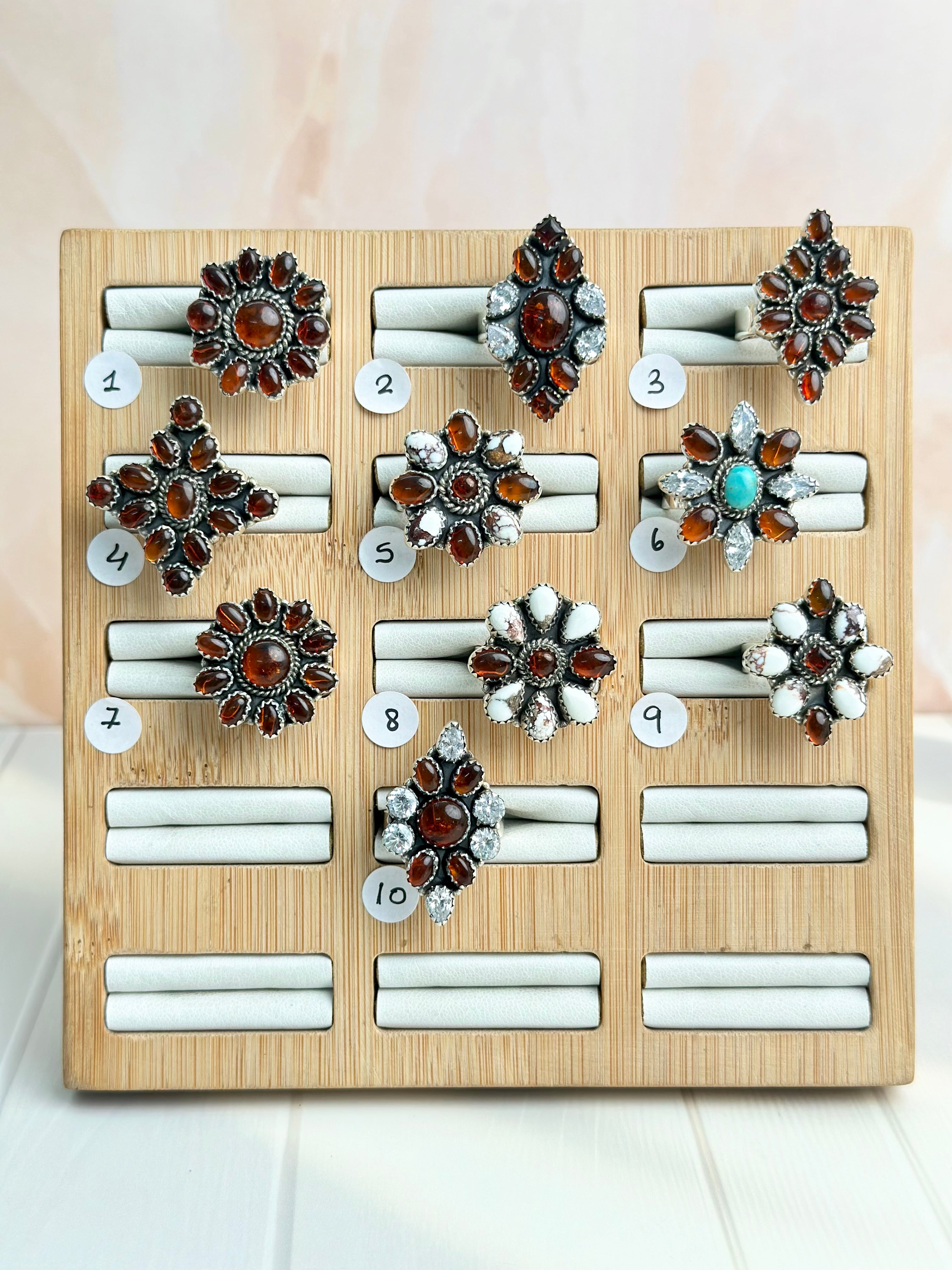 Amber &amp; Crystal One of a Kind Rings-Rings-Krush Kandy, Women&#39;s Online Fashion Boutique Located in Phoenix, Arizona (Scottsdale Area)