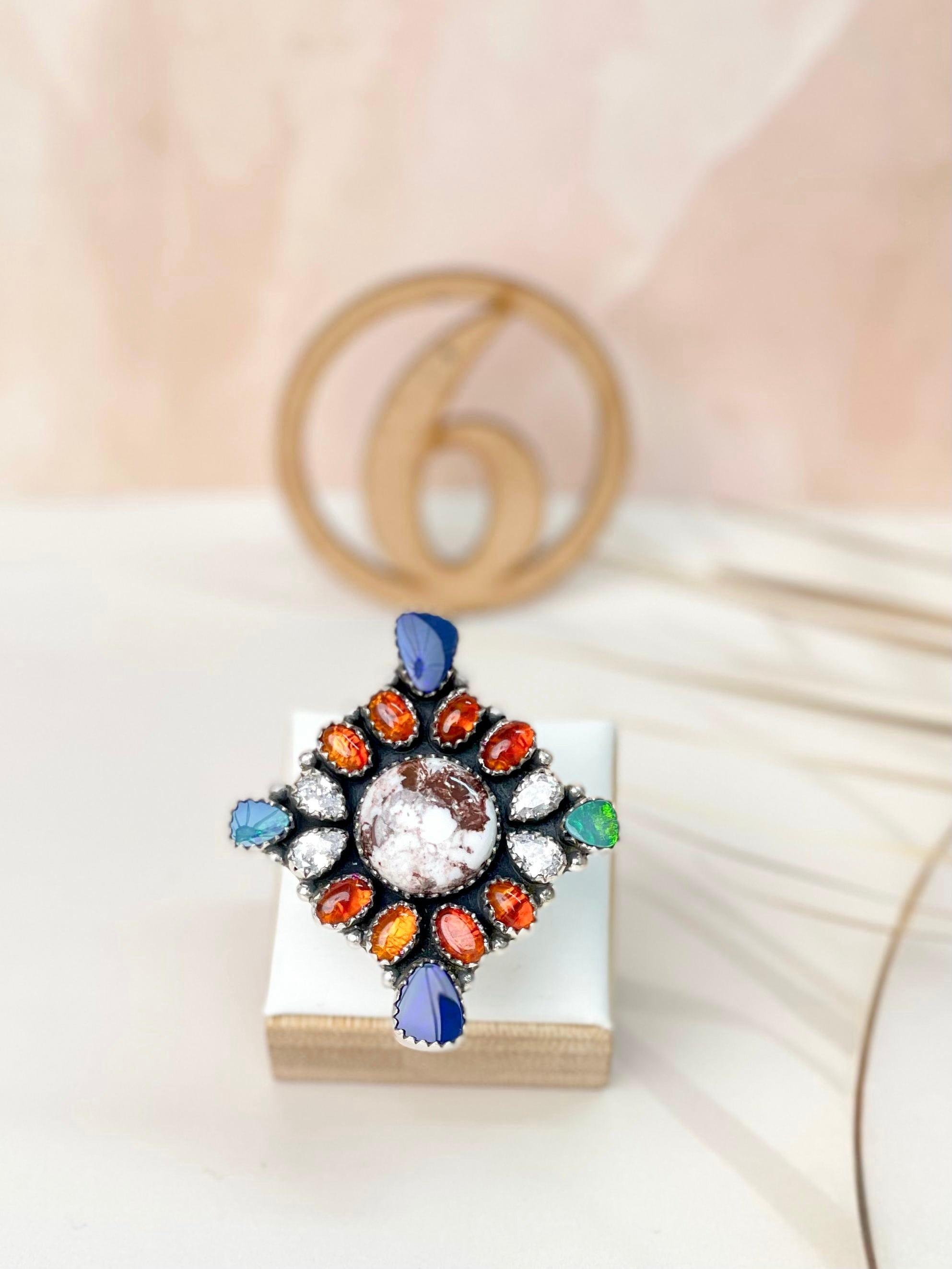 Australian Opal, Amber & Wild Horse Mixed Rings 24-Rings-Krush Kandy, Women's Online Fashion Boutique Located in Phoenix, Arizona (Scottsdale Area)