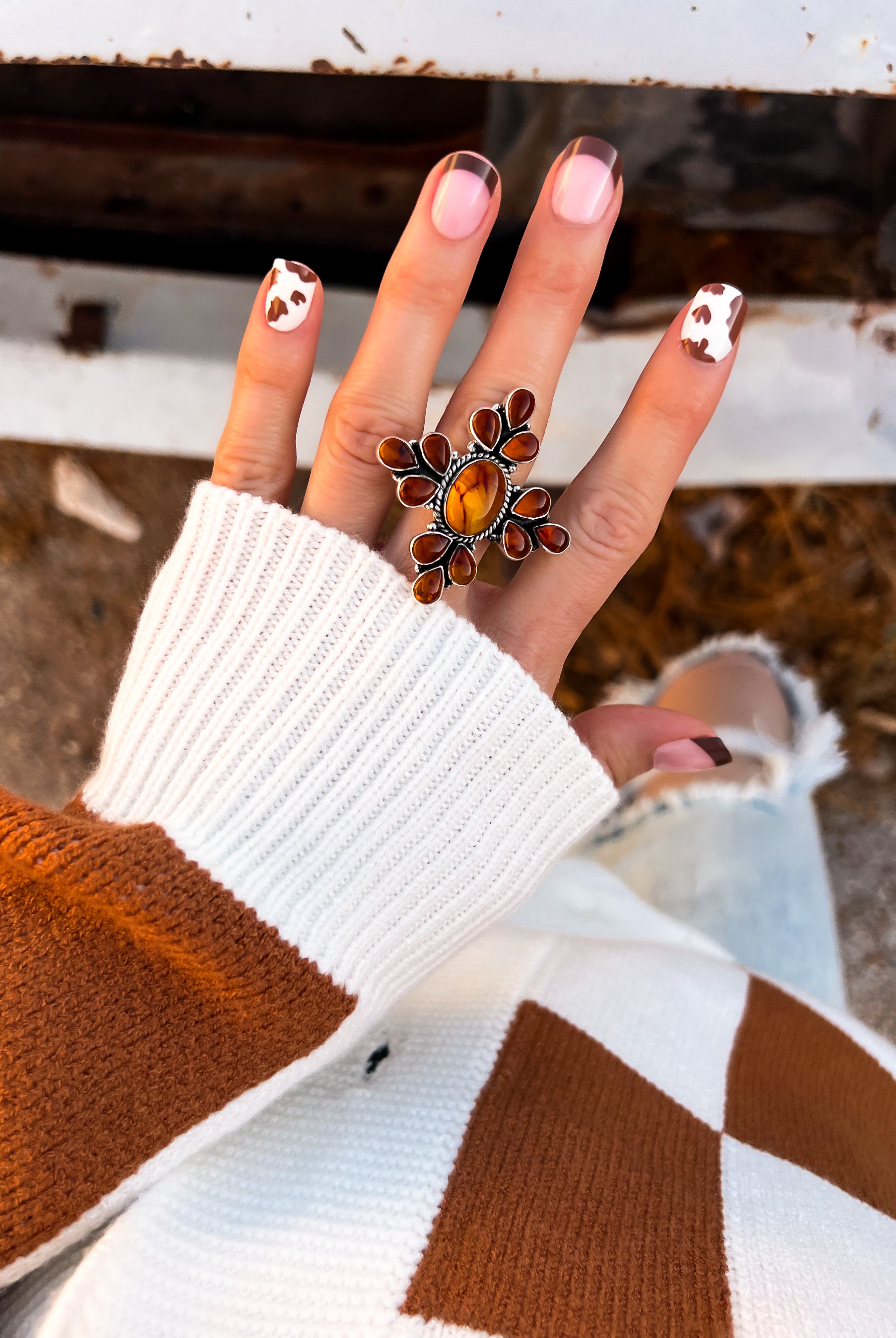 Amber In August Cluster Ring (PRE ORDER NOW OPEN)-Rings-Krush Kandy, Women's Online Fashion Boutique Located in Phoenix, Arizona (Scottsdale Area)