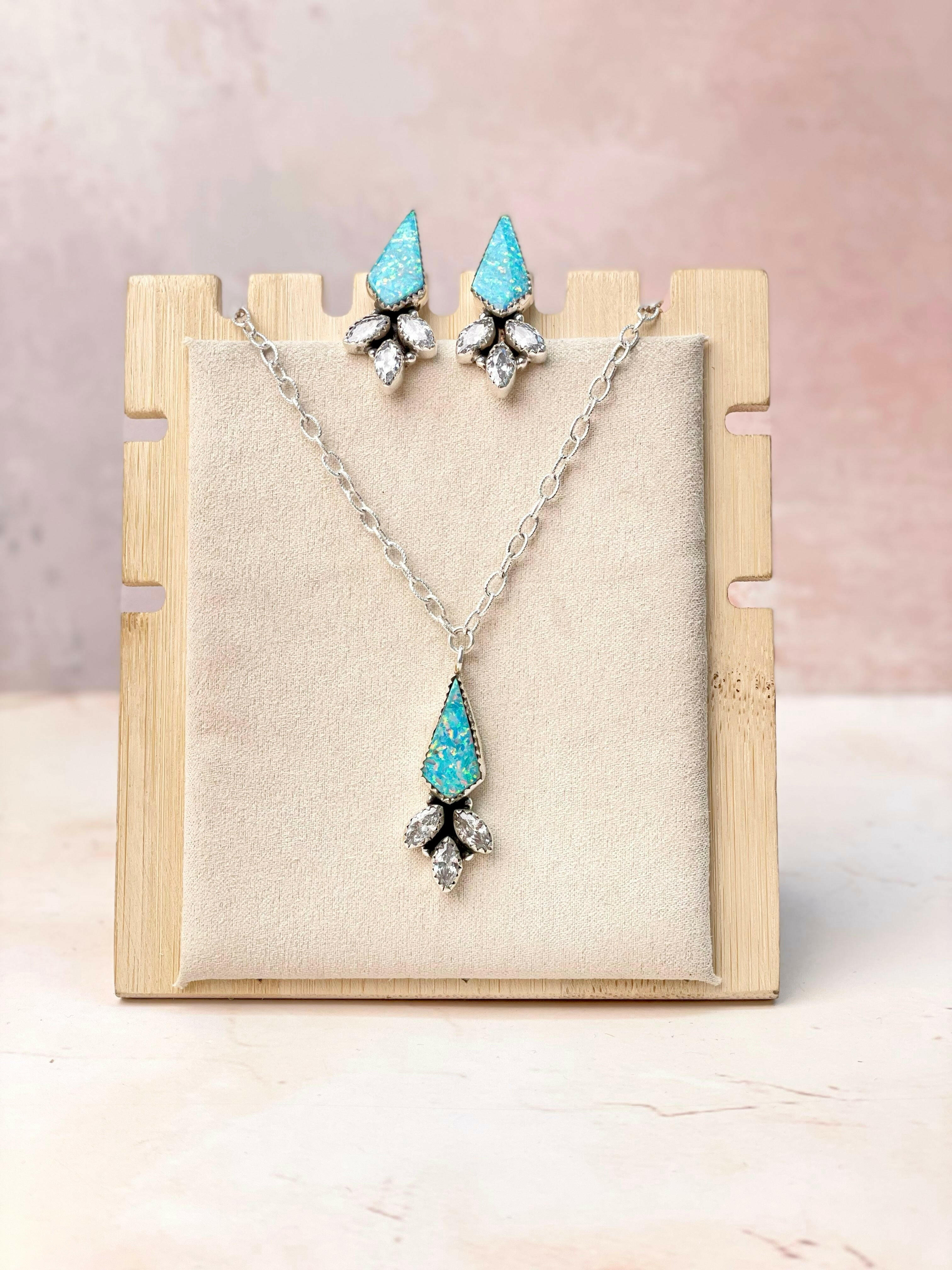 Multi Opal CZ Classy Sets-Necklaces-Krush Kandy, Women's Online Fashion Boutique Located in Phoenix, Arizona (Scottsdale Area)