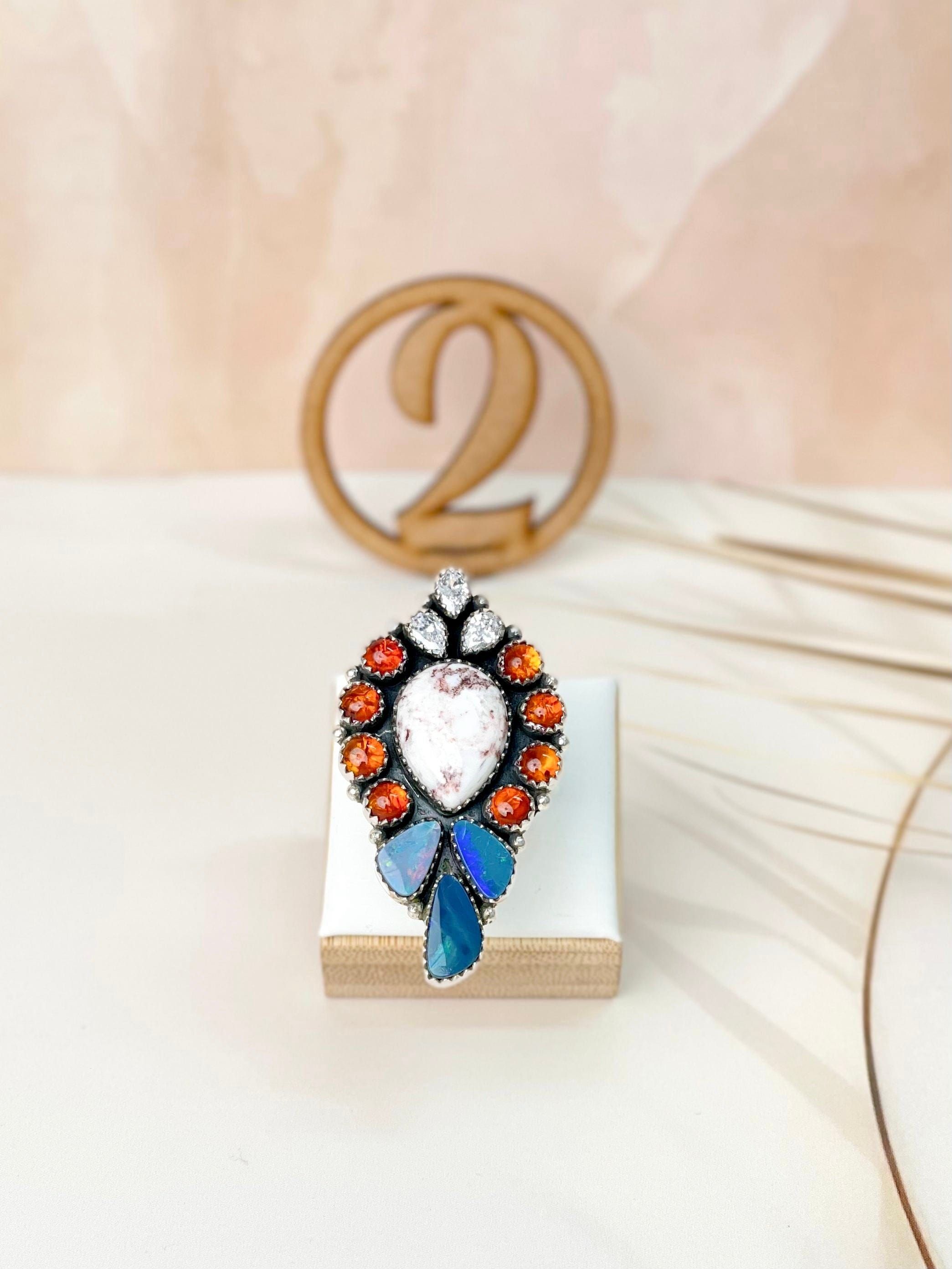 Australian Opal, Amber & Wild Horse Mixed Rings 24-Rings-Krush Kandy, Women's Online Fashion Boutique Located in Phoenix, Arizona (Scottsdale Area)
