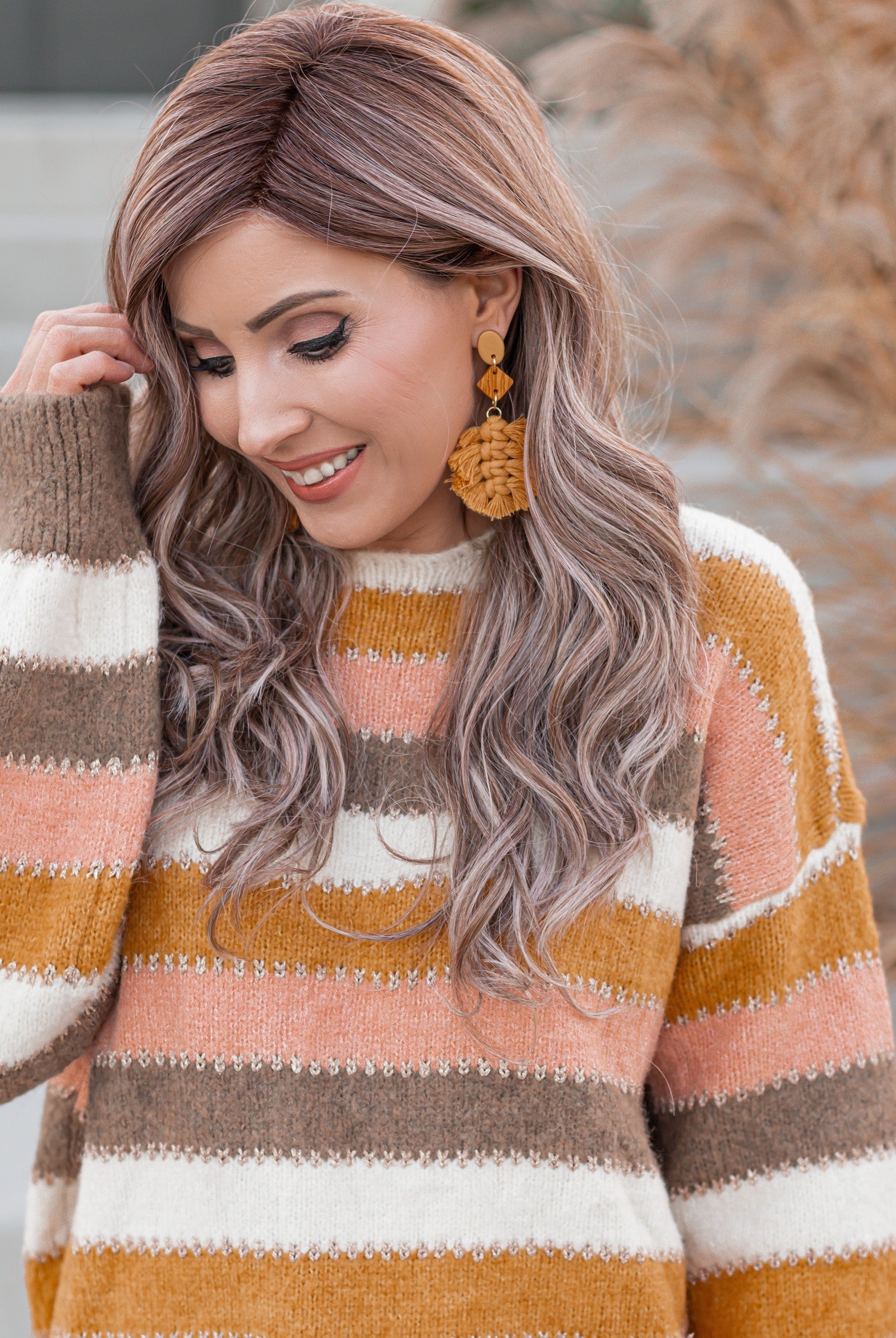 Boho Vibes Clay Macrame Earrings-Earrings-Krush Kandy, Women's Online Fashion Boutique Located in Phoenix, Arizona (Scottsdale Area)