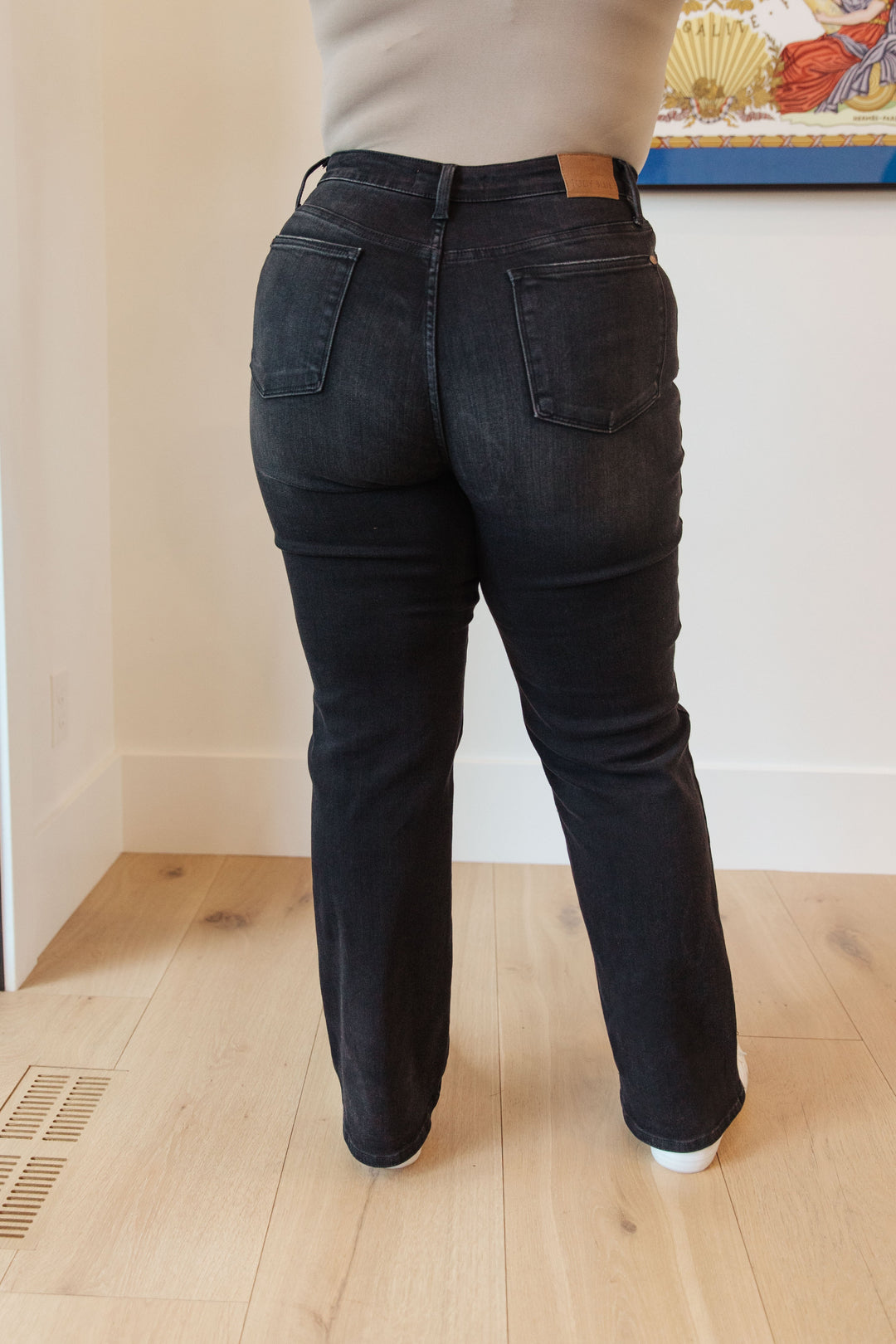 Judy Blue Eleanor High Rise Classic Straight Jeans in Washed Black-Jeans-Krush Kandy, Women's Online Fashion Boutique Located in Phoenix, Arizona (Scottsdale Area)