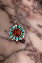 Elite Baddie Desert Ember Turquoise Halo Pendantm.jpeg