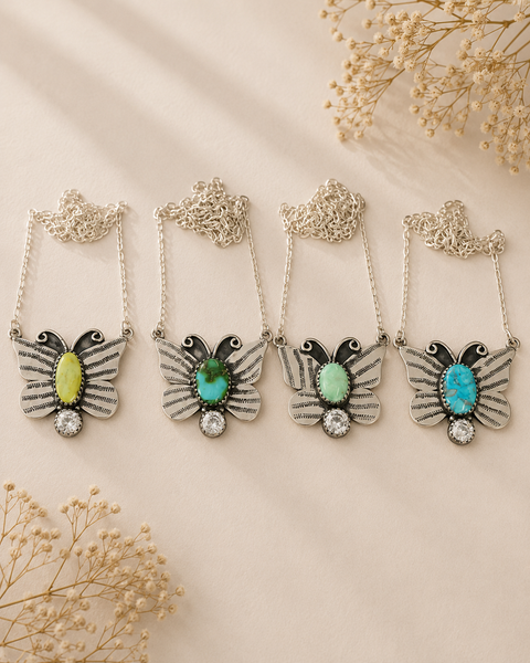Enchanted Flutter Necklace S.No 8 | Butterfly & Dragonfly Pendant