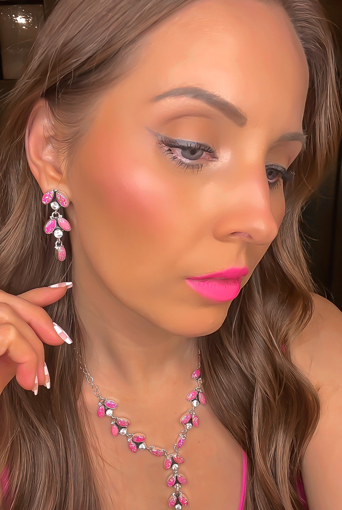 Krystal Krushes Barbie Pink Earrings | PRE ORDER OPEN-Drop Earrings-Krush Kandy, Women's Online Fashion Boutique Located in Phoenix, Arizona (Scottsdale Area)