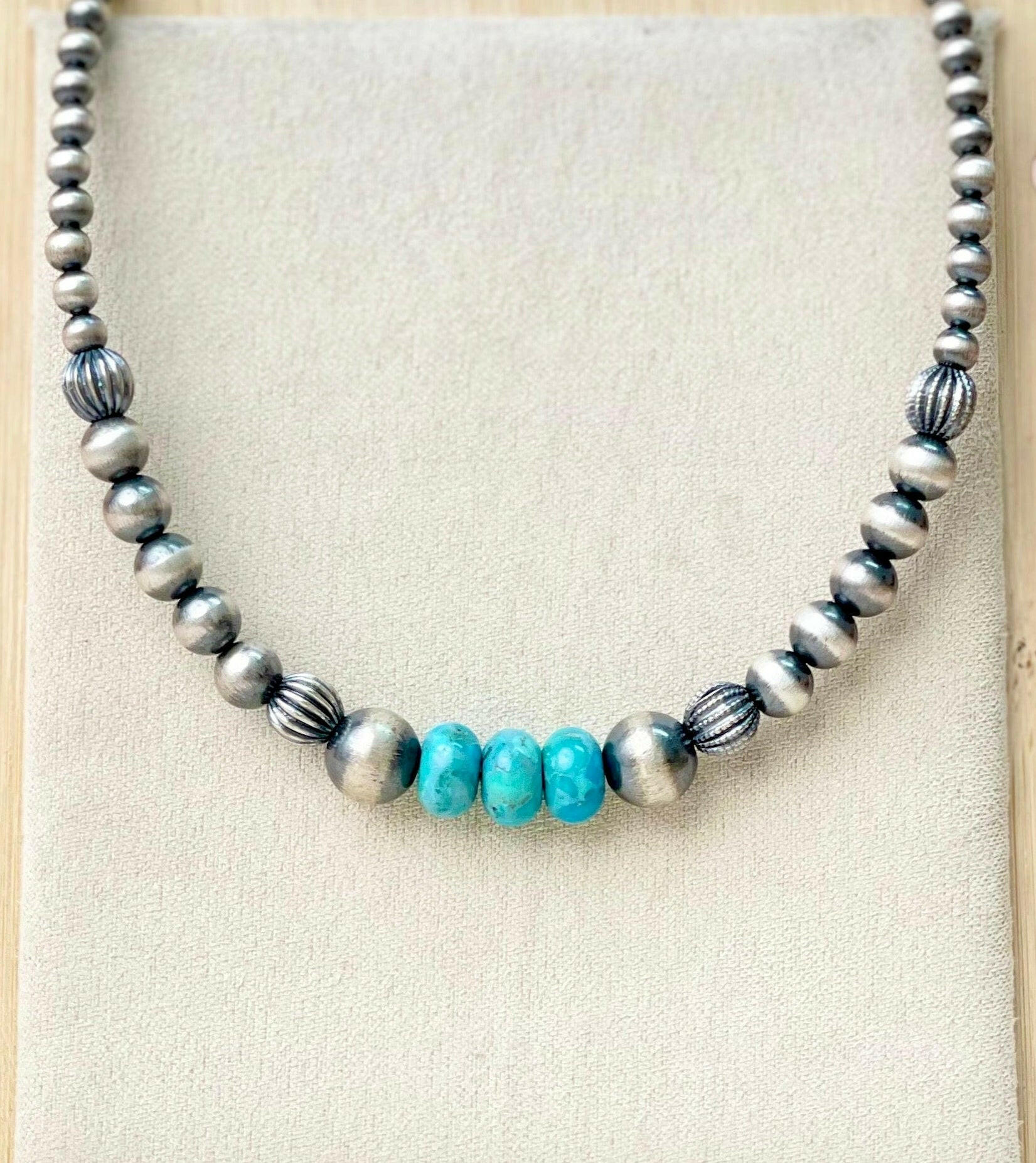 Sage Sky Turquoise & Desert Pearl Necklace-Necklaces-Krush Kandy, Women's Online Fashion Boutique Located in Phoenix, Arizona (Scottsdale Area)
