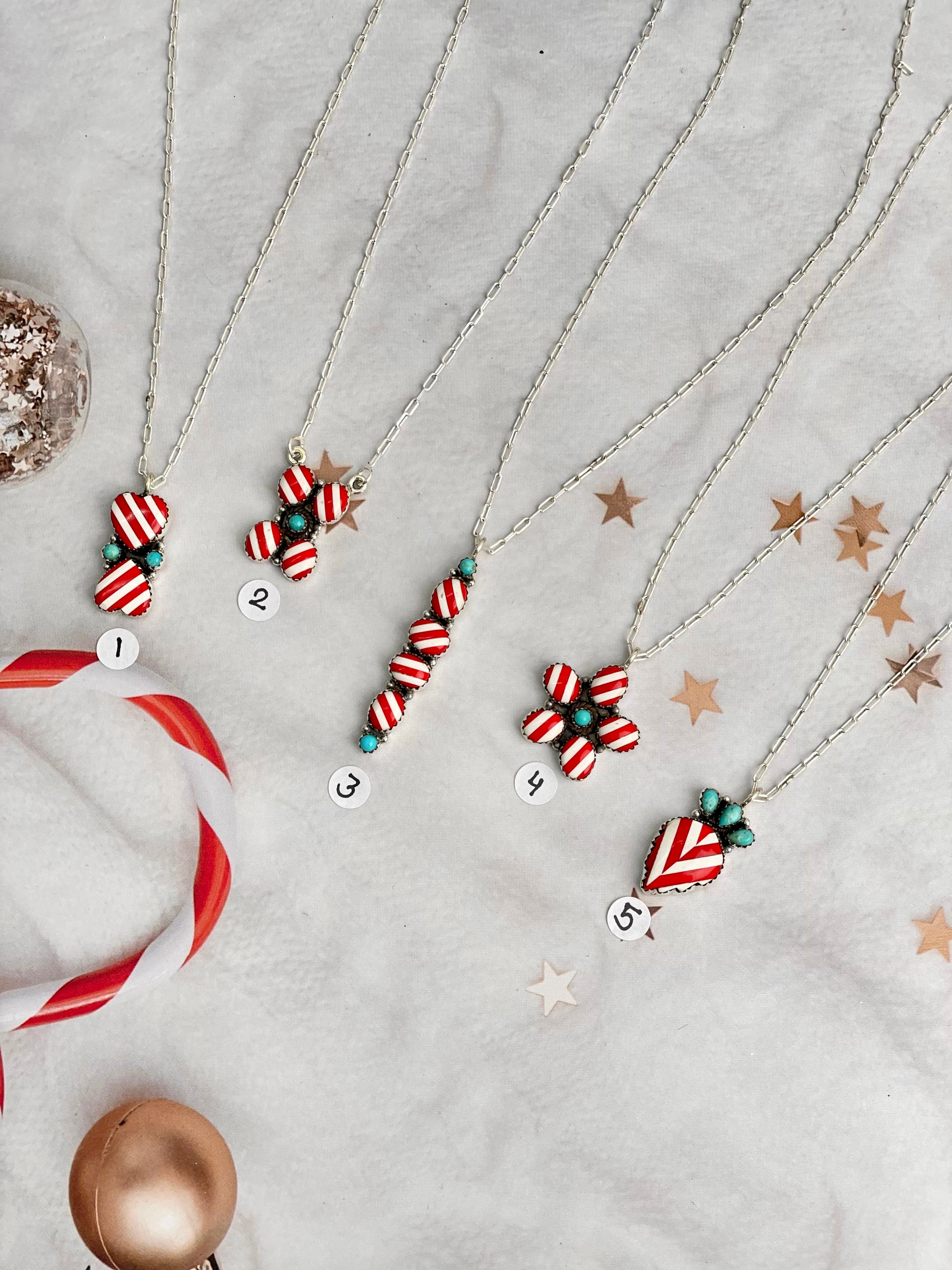 Holly Jolly Red & White Christmas Necklaces-Necklaces-Krush Kandy, Women's Online Fashion Boutique Located in Phoenix, Arizona (Scottsdale Area)