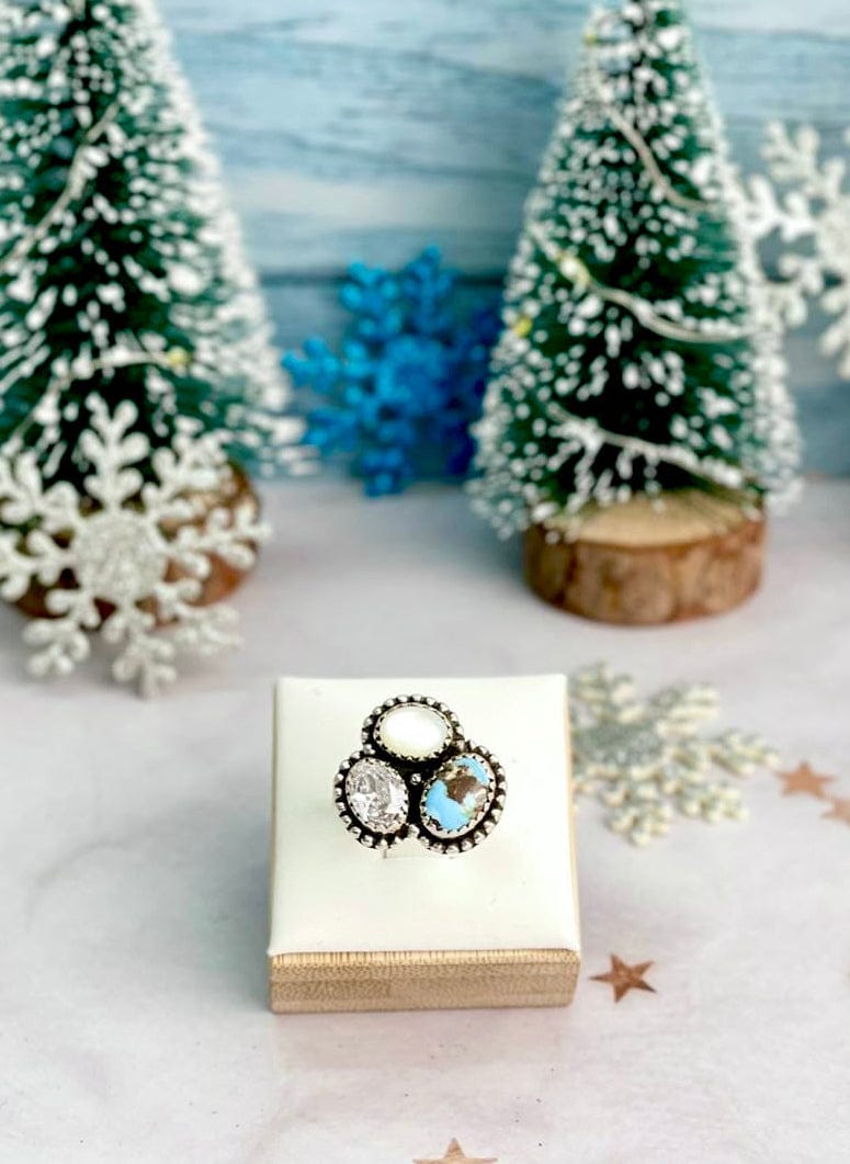 Winter Frost Golden Hills Ring Cluster-Rings-Krush Kandy, Women's Online Fashion Boutique Located in Phoenix, Arizona (Scottsdale Area)