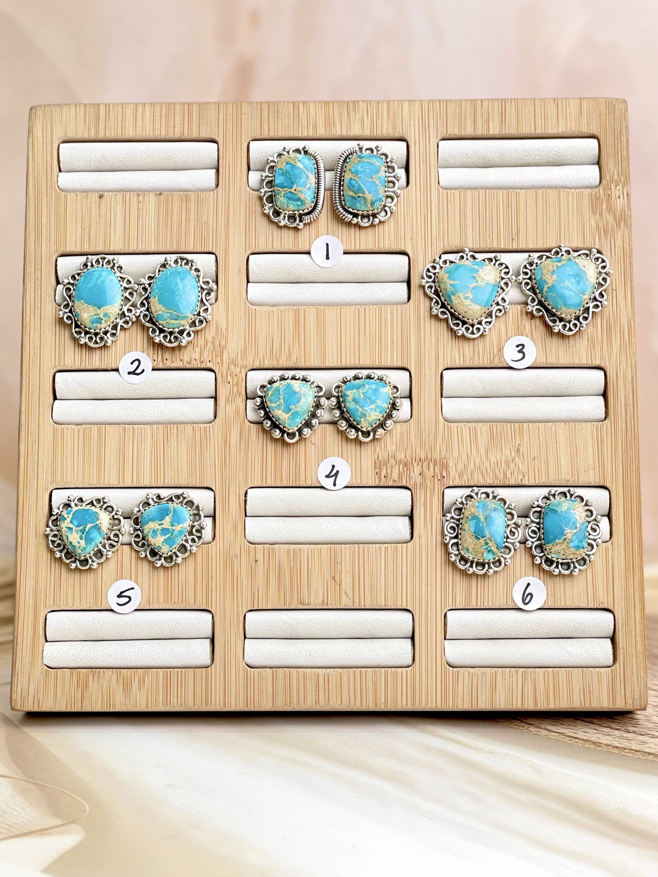 Desert Jasper Slab Stud Earrings-Earrings-Krush Kandy, Women's Online Fashion Boutique Located in Phoenix, Arizona (Scottsdale Area)