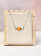 Tangerine Rosarita CZ Dainty Chain Necklace-Necklaces-Krush Kandy, Women's Online Fashion Boutique Located in Phoenix, Arizona (Scottsdale Area)