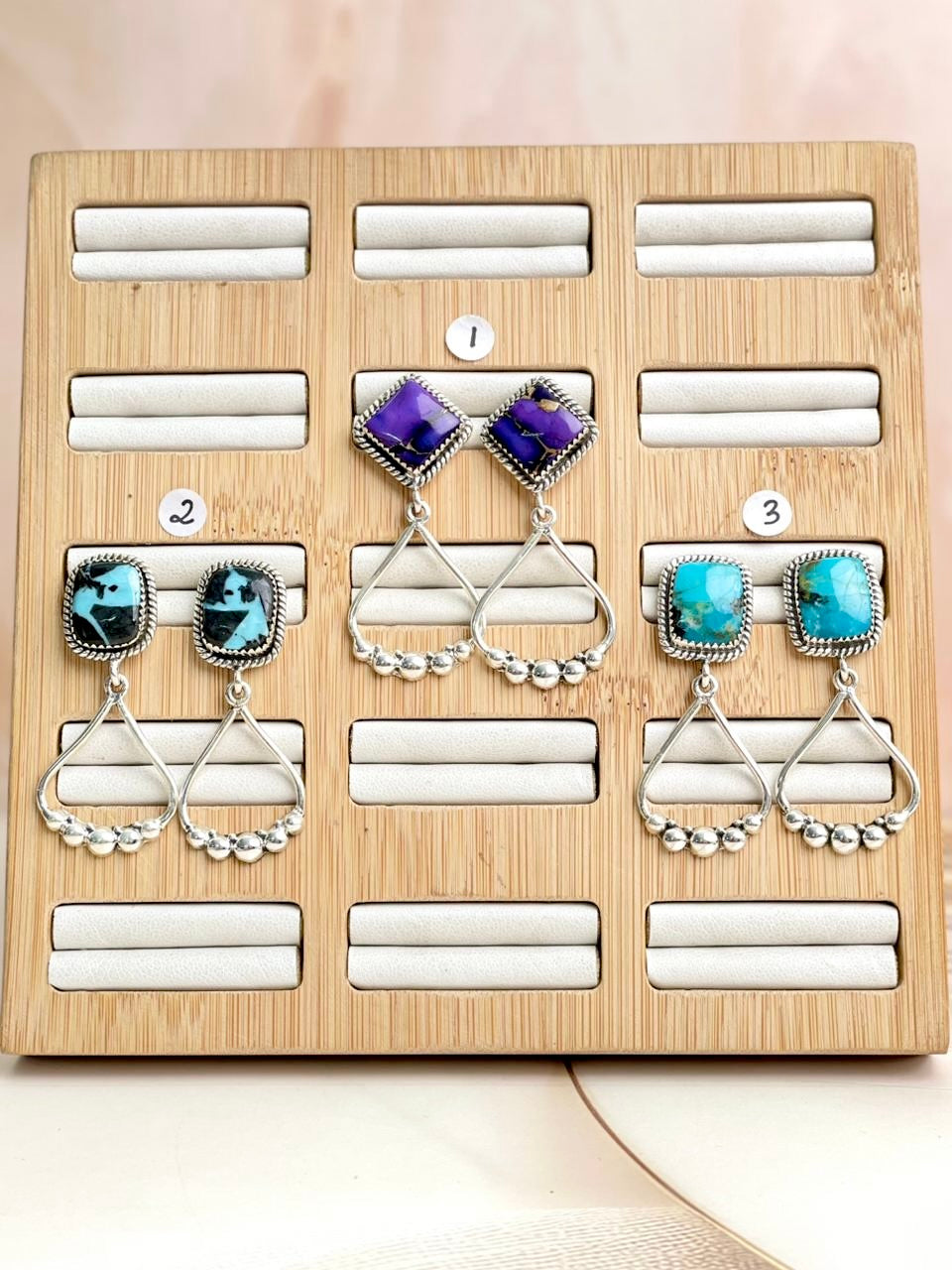 Multi Stone Pear Hoop Earrings sno 15-Earrings-Krush Kandy, Women's Online Fashion Boutique Located in Phoenix, Arizona (Scottsdale Area)