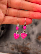 Neon Pink Opal Heart Dangle Sterling Silver Earring-Krush Kandy, Women's Online Fashion Boutique Located in Phoenix, Arizona (Scottsdale Area)