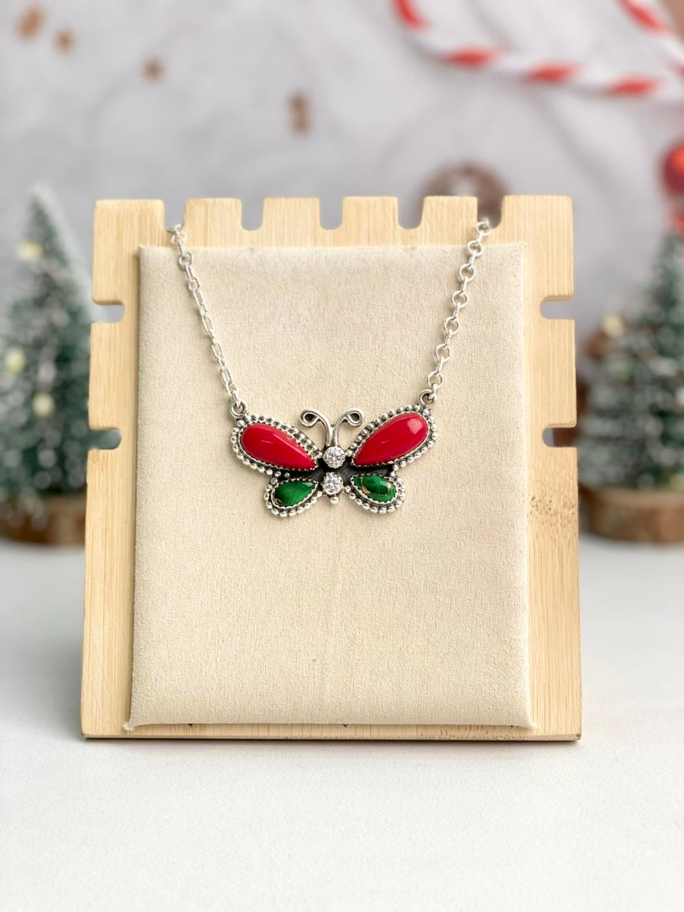 Holiday Butterfly Stone Necklace-Necklaces-Krush Kandy, Women's Online Fashion Boutique Located in Phoenix, Arizona (Scottsdale Area)