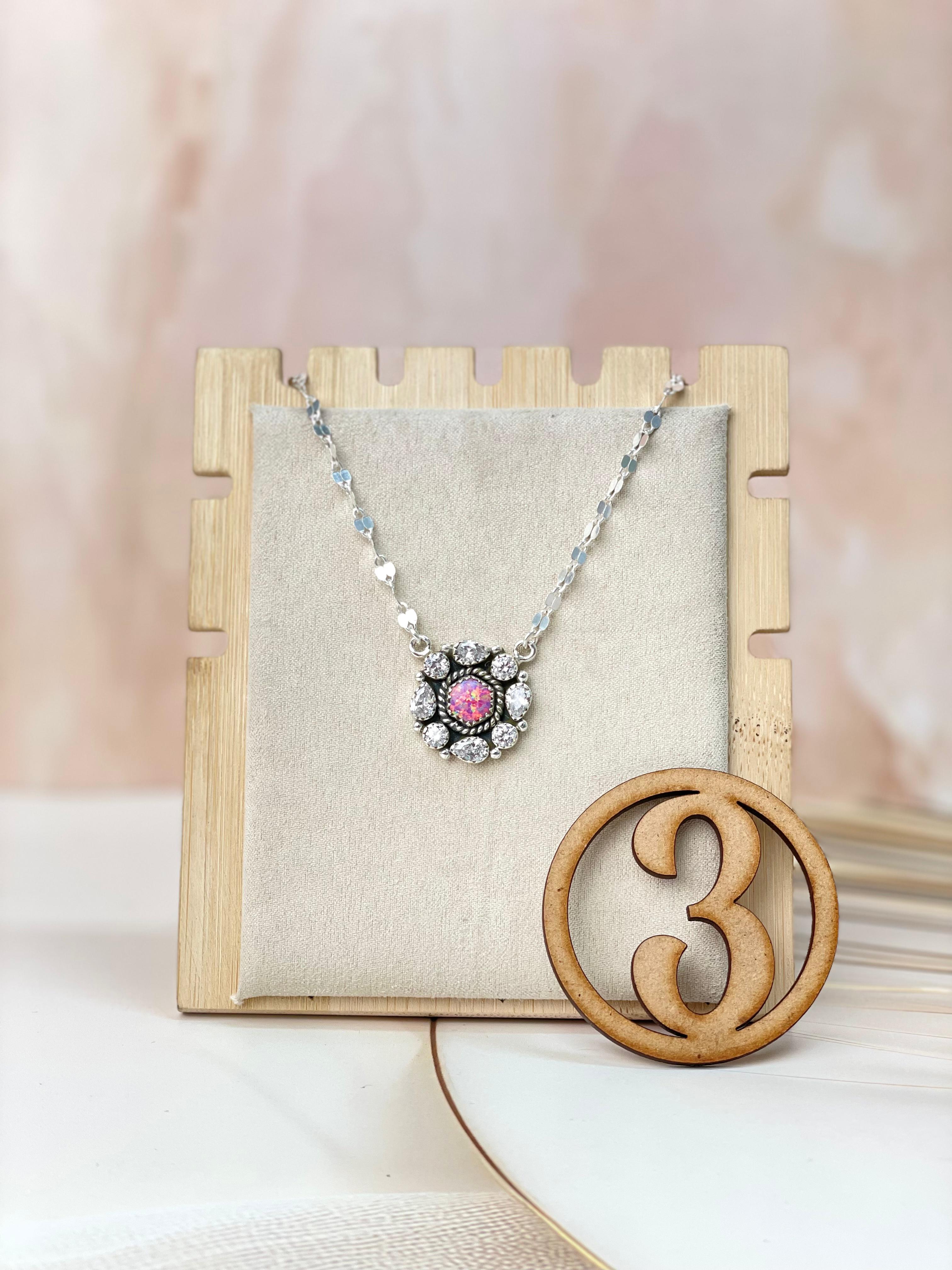 Crystals and Opal Necklace sno 44-Necklaces-Krush Kandy, Women's Online Fashion Boutique Located in Phoenix, Arizona (Scottsdale Area)