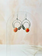 Light As A Feather Sterling Jasper Single Stone Hoops-Earrings-Krush Kandy, Women's Online Fashion Boutique Located in Phoenix, Arizona (Scottsdale Area)