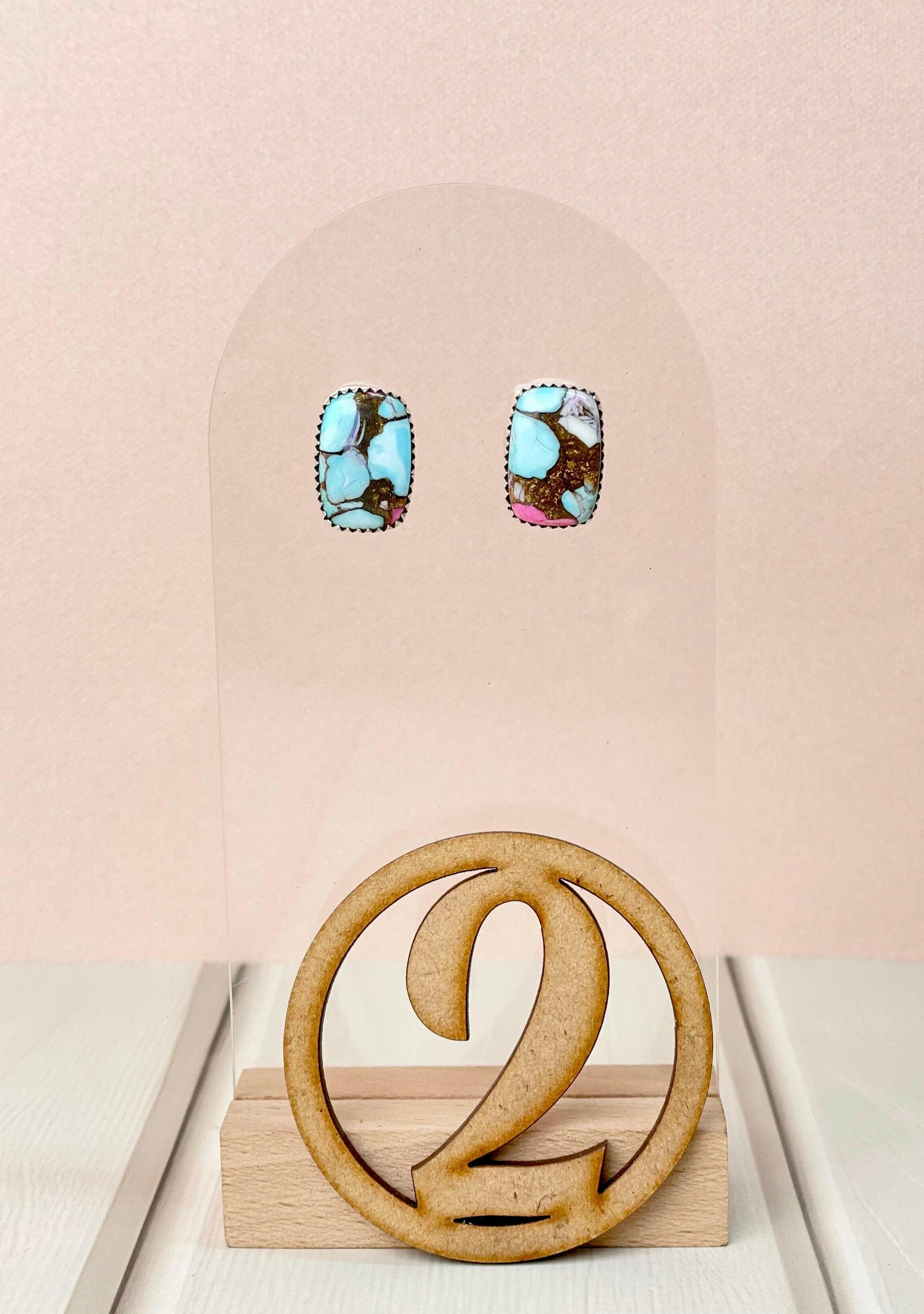 Cotton Candy Slab Studs Bno. 29-Earrings-Krush Kandy, Women's Online Fashion Boutique Located in Phoenix, Arizona (Scottsdale Area)