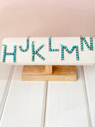 Turquoise Sterling Silver Personalized Initial Pendant-Pendant Necklaces-Krush Kandy, Women's Online Fashion Boutique Located in Phoenix, Arizona (Scottsdale Area)