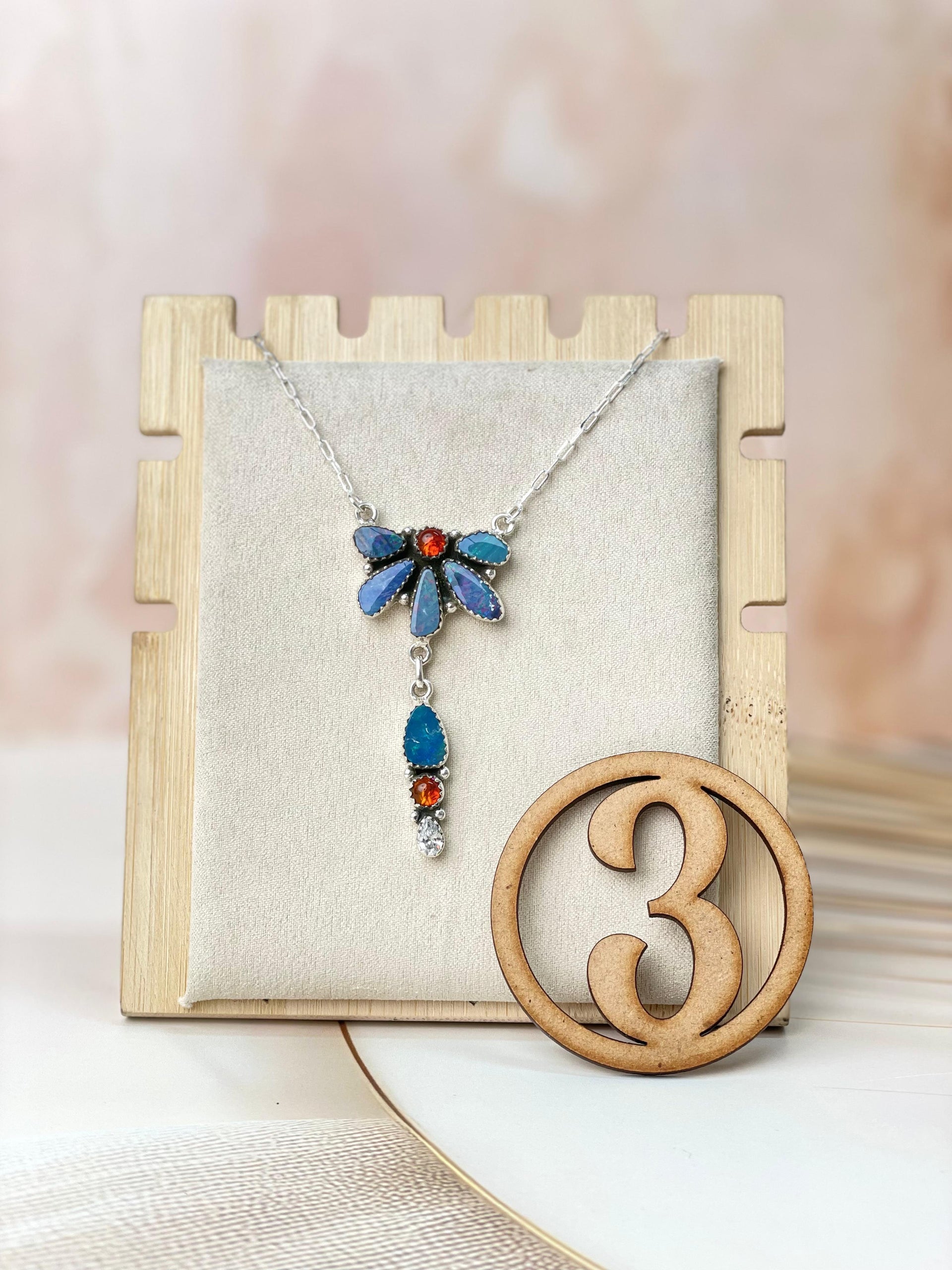 Australian Opal & Amber Necklace sno 53-Necklaces-Krush Kandy, Women's Online Fashion Boutique Located in Phoenix, Arizona (Scottsdale Area)