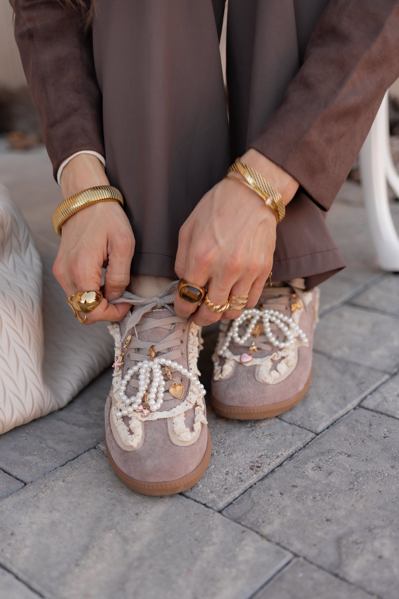 The April - Lace-trimmed Retro Sneaker-Shoes-Krush Kandy, Women's Online Fashion Boutique Located in Phoenix, Arizona (Scottsdale Area)