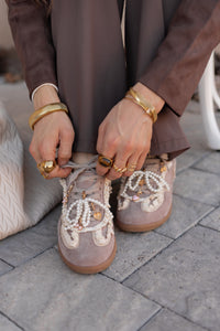 The April - Lace-trimmed Retro Sneaker