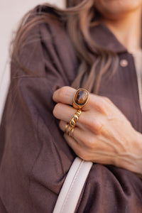 Vintage Tiger's Eye Slab Ring