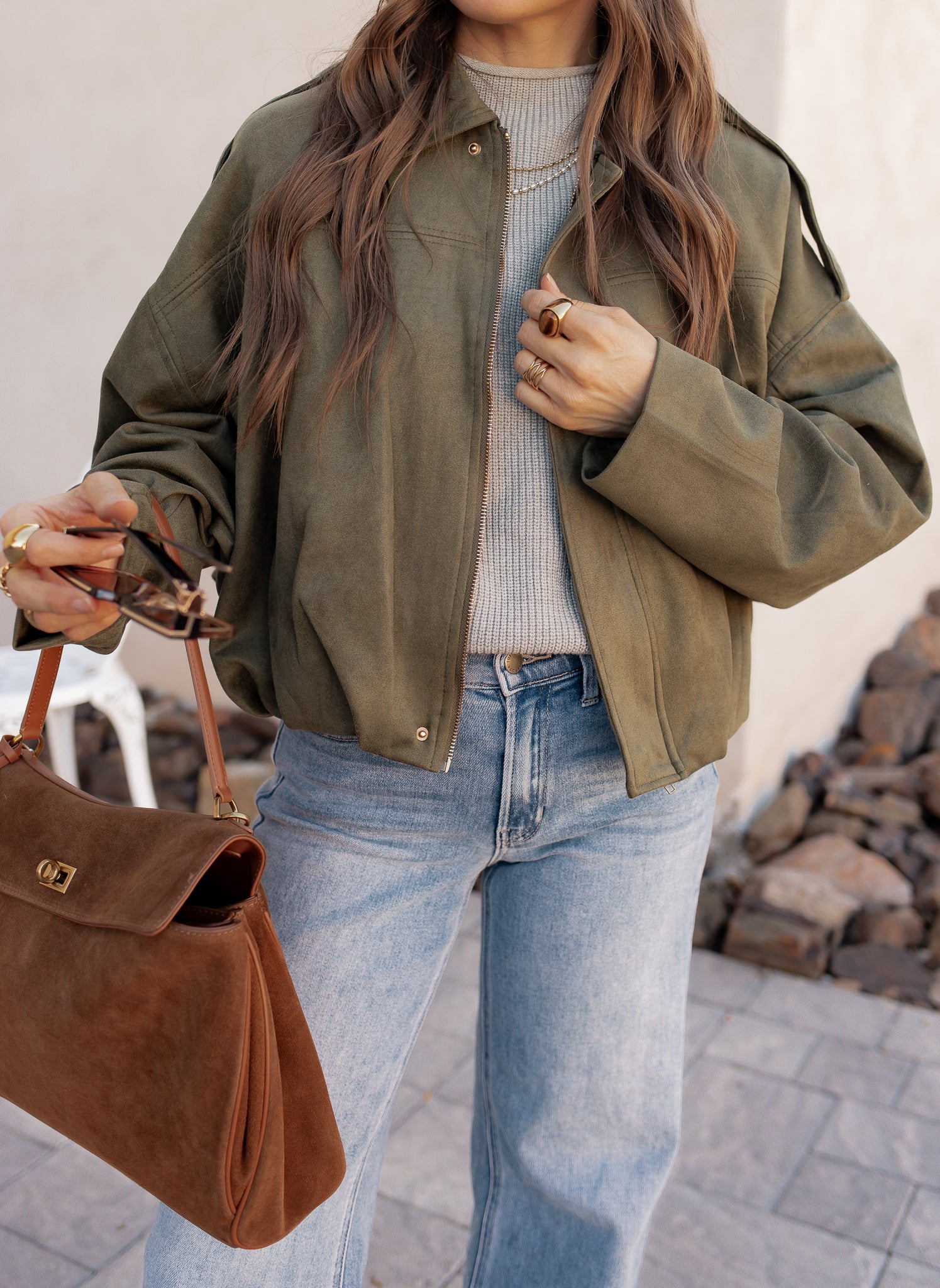 Simply Chic Luxe Suede Jacket-Jackets-Krush Kandy, Women's Online Fashion Boutique Located in Phoenix, Arizona (Scottsdale Area)