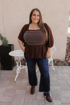 Smocked Bodice Square-Neck Blouse S-3X-Tops-Krush Kandy, Women's Online Fashion Boutique Located in Phoenix, Arizona (Scottsdale Area)