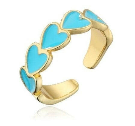 (4 COLORS!) Linked Forever Hearts Enamel Ring-Rings-Krush Kandy, Women's Online Fashion Boutique Located in Phoenix, Arizona (Scottsdale Area)