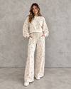 Petal Whispers Floral Pullover & Wide Leg Pants