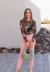 Floral Fantasy Mesh Long Sleeve Top