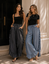 Frill Me Wide Leg Denim Pants