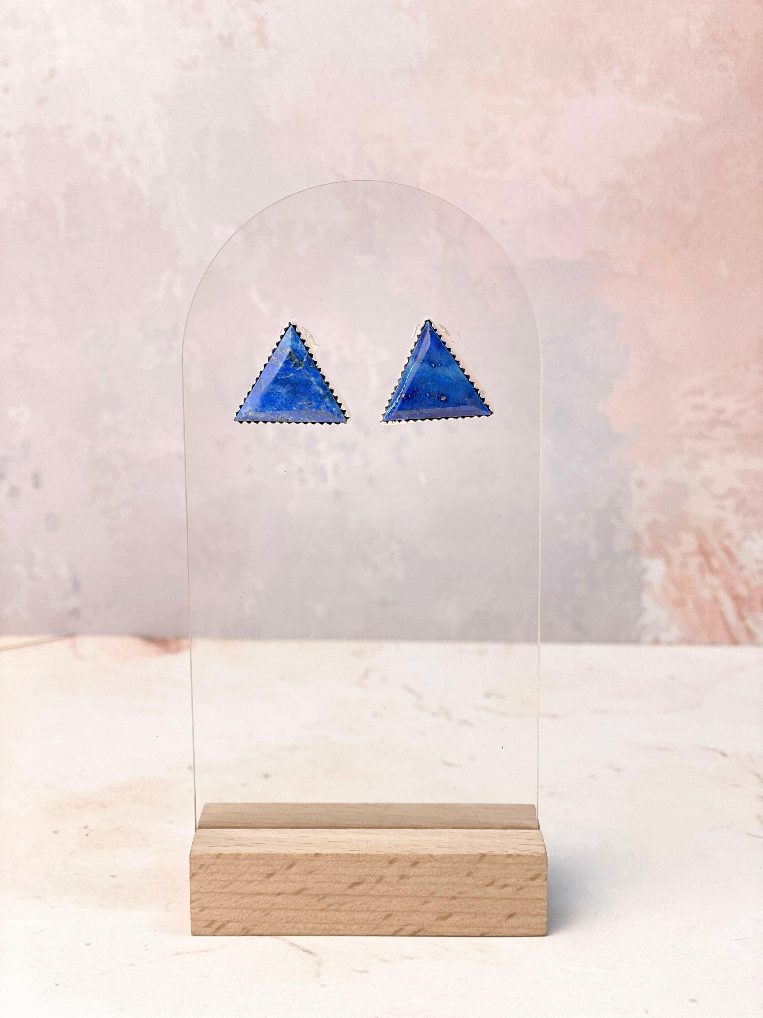 Tiffany's Triangle Single Stone Studs-Earrings-Krush Kandy, Women's Online Fashion Boutique Located in Phoenix, Arizona (Scottsdale Area)