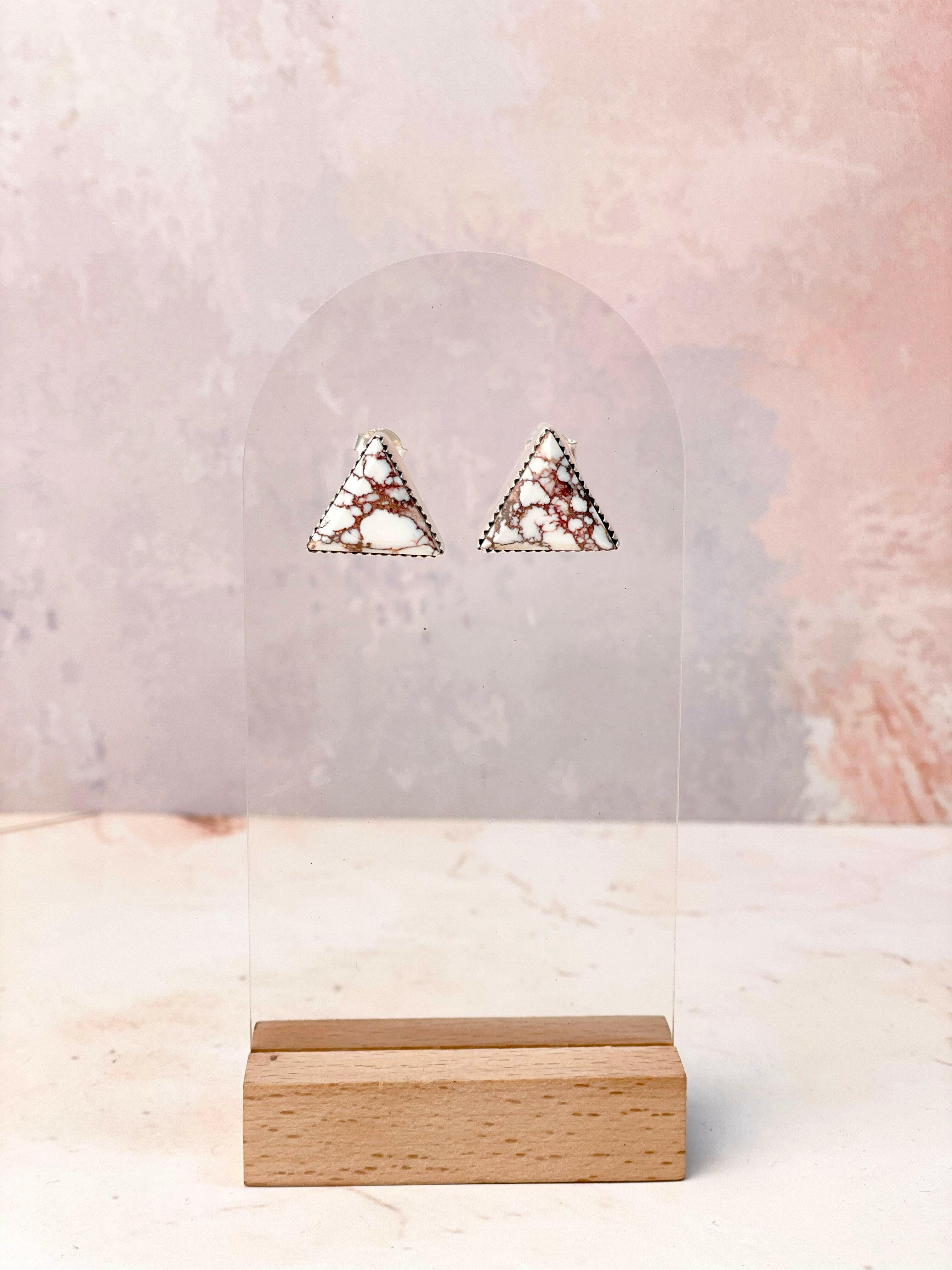 Tiffany's Triangle Single Stone Studs-Earrings-Krush Kandy, Women's Online Fashion Boutique Located in Phoenix, Arizona (Scottsdale Area)