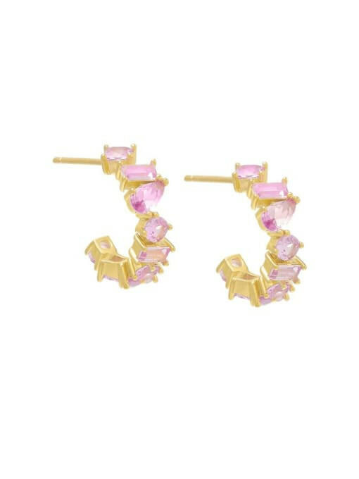 Sterling Silver Cubic Zirconia Geometric Dainty Stud Earrings-Earrings-Krush Kandy, Women's Online Fashion Boutique Located in Phoenix, Arizona (Scottsdale Area)