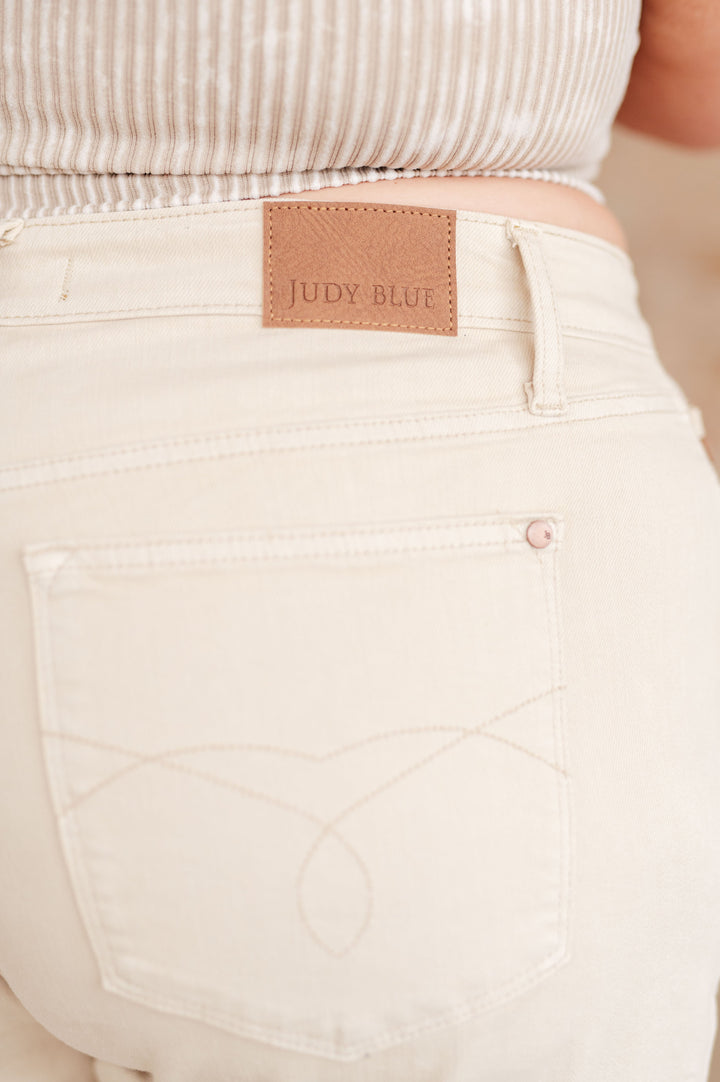 Greta High Rise Garment Dyed Shorts in Bone-Jeans-Krush Kandy, Women's Online Fashion Boutique Located in Phoenix, Arizona (Scottsdale Area)