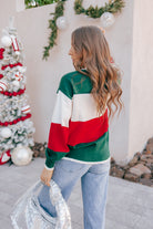 Sequined HOLLY JOLLY Color Block Crew Neck Sweater-Sweater-Krush Kandy, Women's Online Fashion Boutique Located in Phoenix, Arizona (Scottsdale Area)
