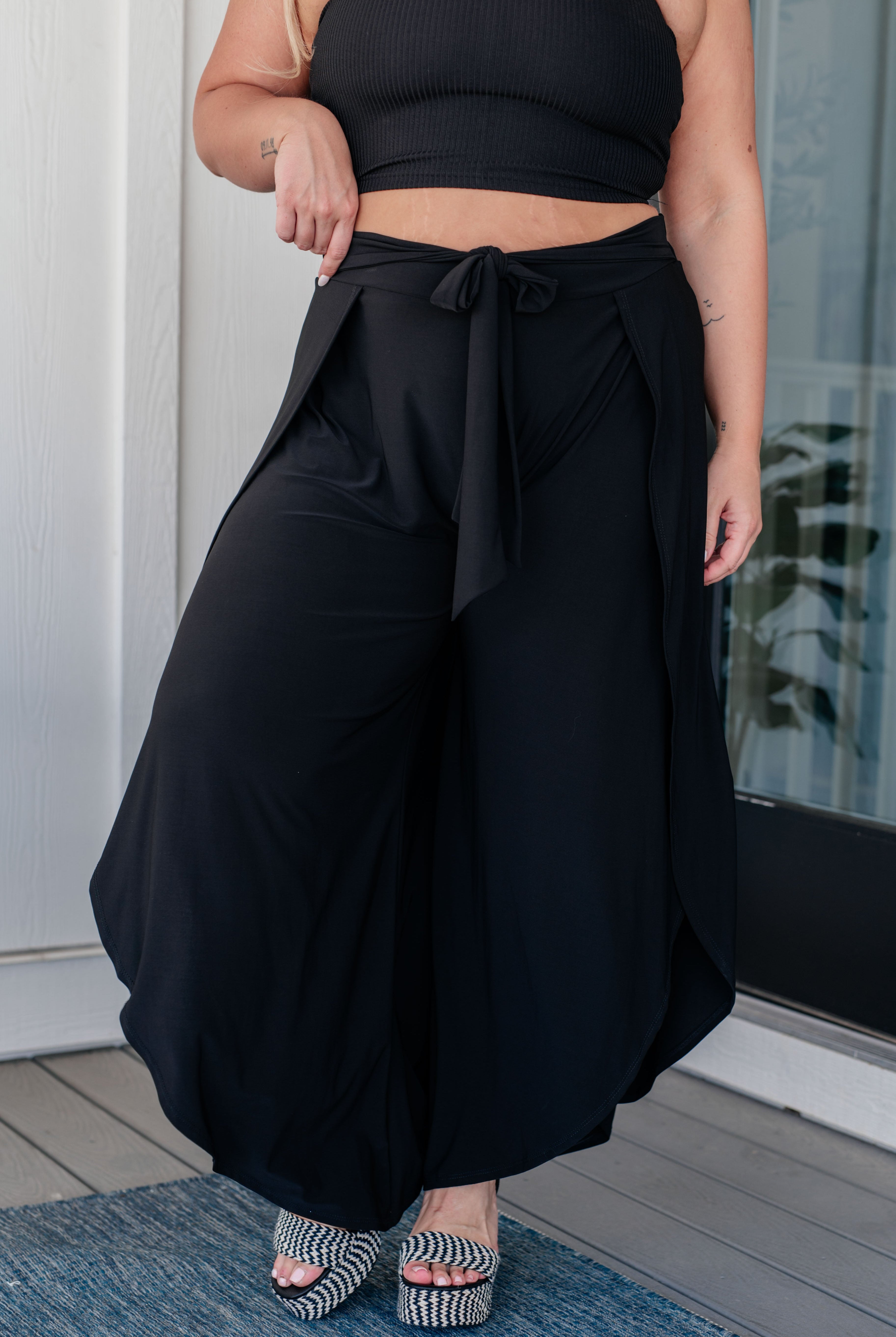 Holland Holiday Tulip Pants in Black-Pants-Krush Kandy, Women's Online Fashion Boutique Located in Phoenix, Arizona (Scottsdale Area)
