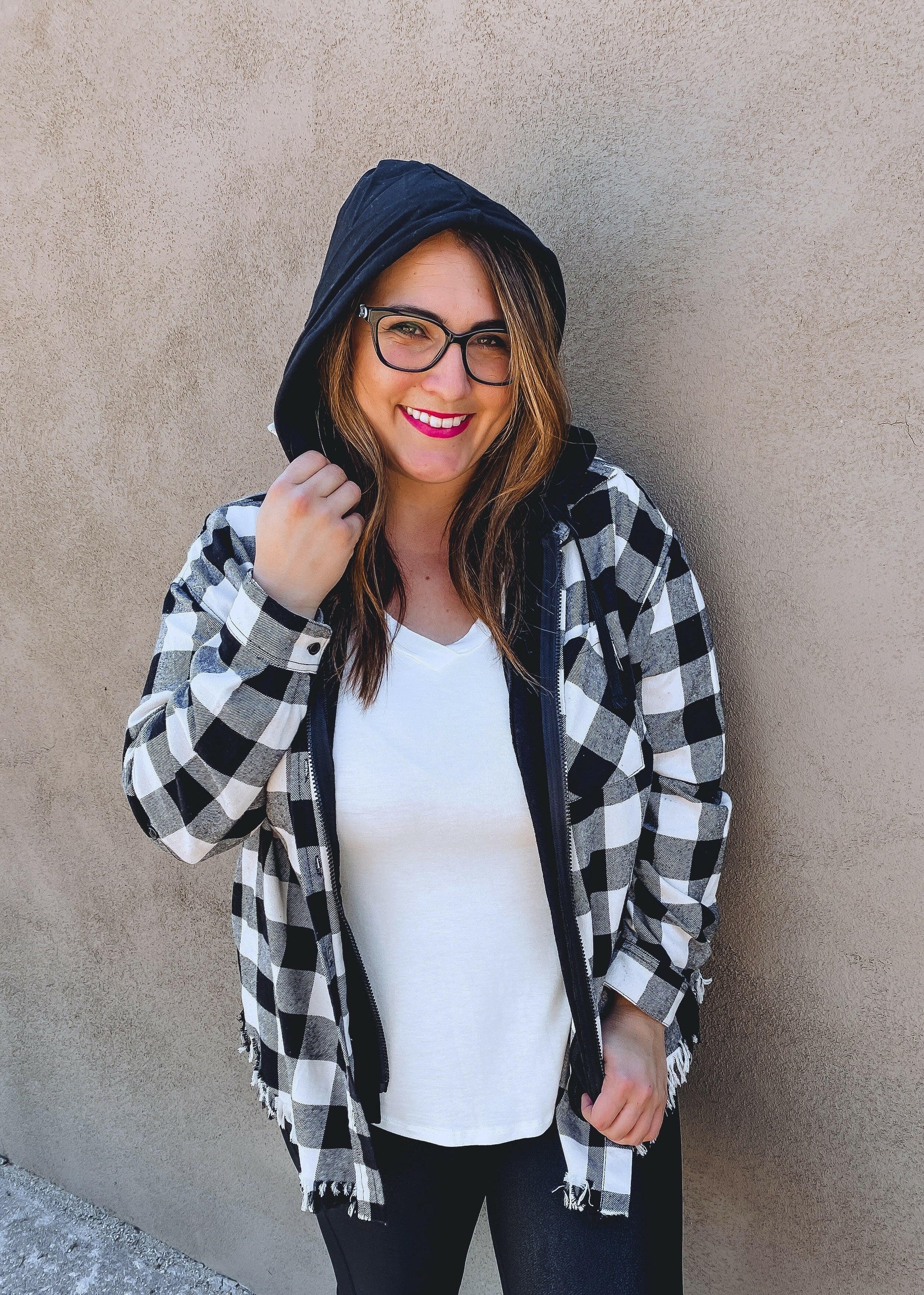 Risen See You Soon Fray Hooded Flannel-Jackets-Krush Kandy, Women's Online Fashion Boutique Located in Phoenix, Arizona (Scottsdale Area)