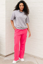 Run, Don't Walk Cargo Sweatpants in Flamingo Pink-Sweatpants-Krush Kandy, Women's Online Fashion Boutique Located in Phoenix, Arizona (Scottsdale Area)