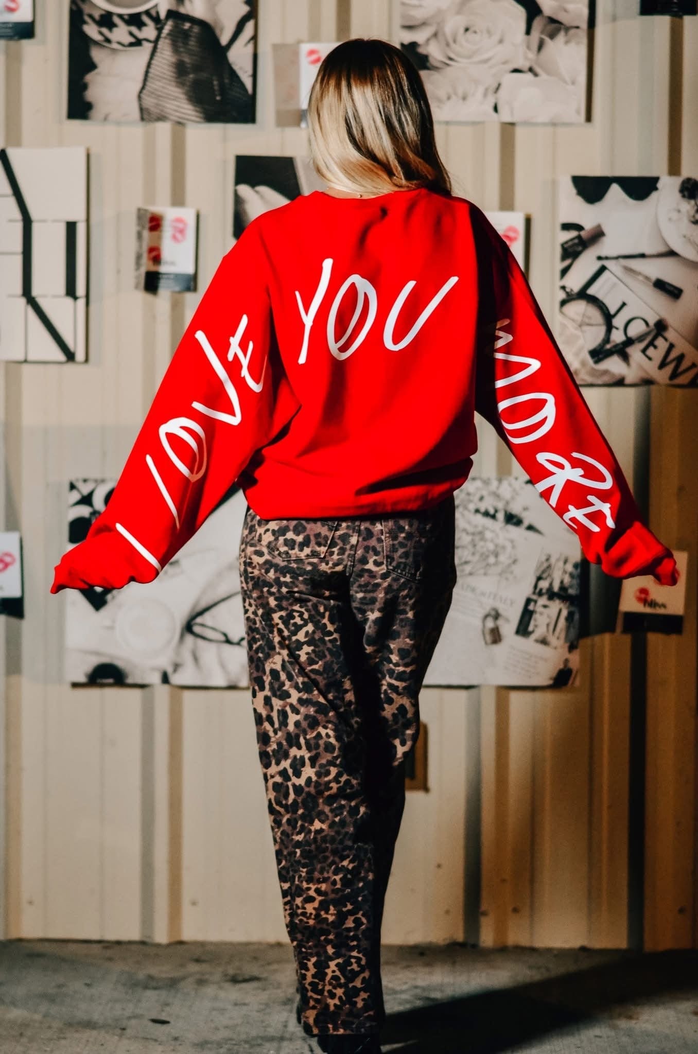 Love You Mean It Red Sweatshirt-Krush Kandy, Women's Online Fashion Boutique Located in Phoenix, Arizona (Scottsdale Area)