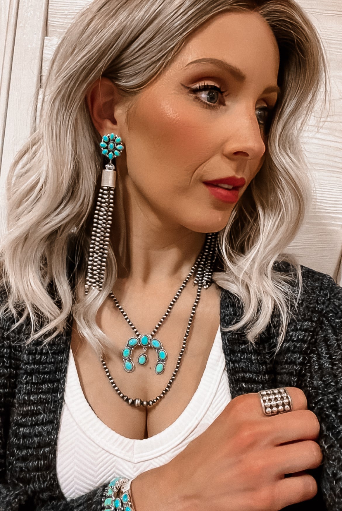 Luxe Desert Pearl & Turquoise Tassel Earrings | Krush Exclusive | PRE ORDER NOW OPEN-Necklaces-Krush Kandy, Women's Online Fashion Boutique Located in Phoenix, Arizona (Scottsdale Area)